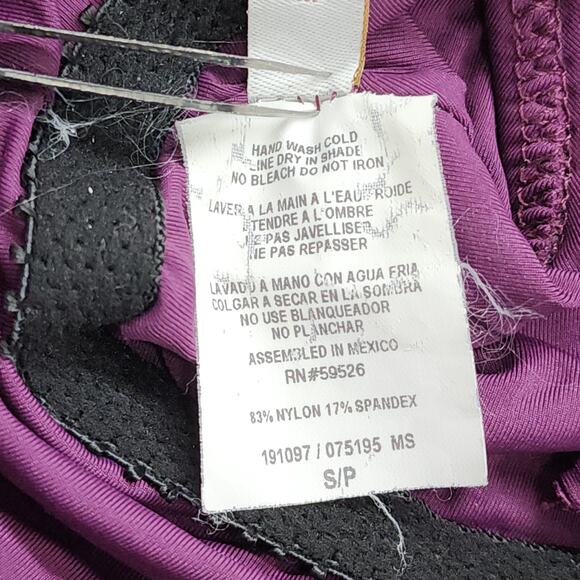 BECCA Swimsuit Size S Purple Socialite Ruffle One-Piece Plunge V-Neck Backless - Picture 7 of 12